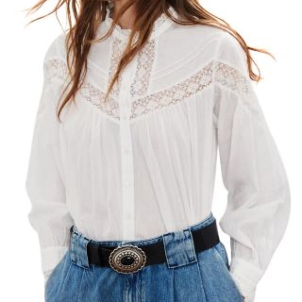 ISO BA&SH Irene shirt white or blue XS